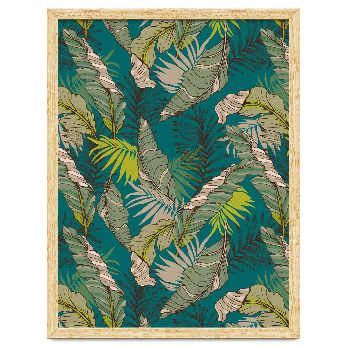 Drawing of wild tropical jungle