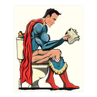 Superman on the Toilet, funny bathroom humour (Print Only)