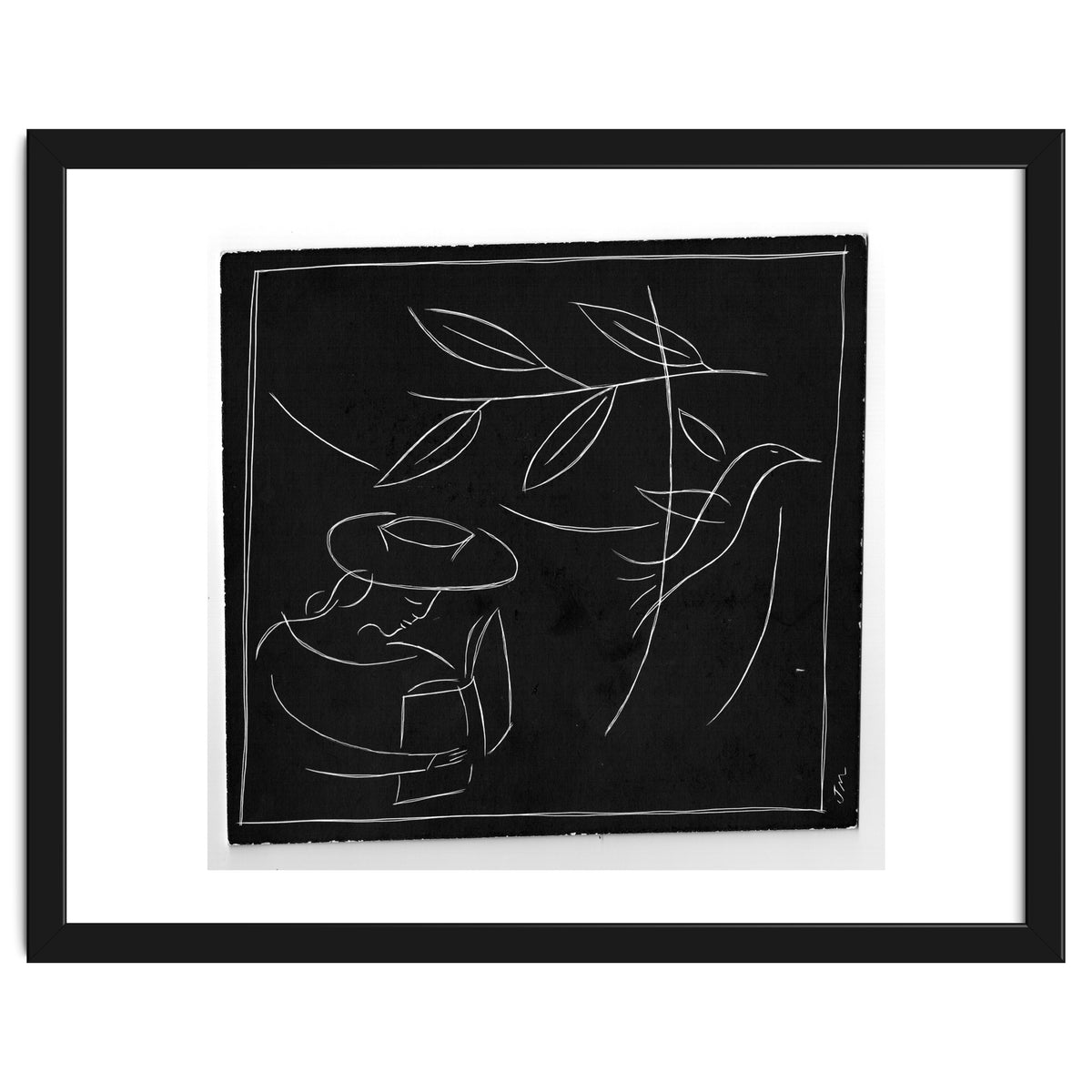 Woman With Bird And Book