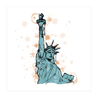 Close view of the Statue of Liberty Sketch (Print Only)