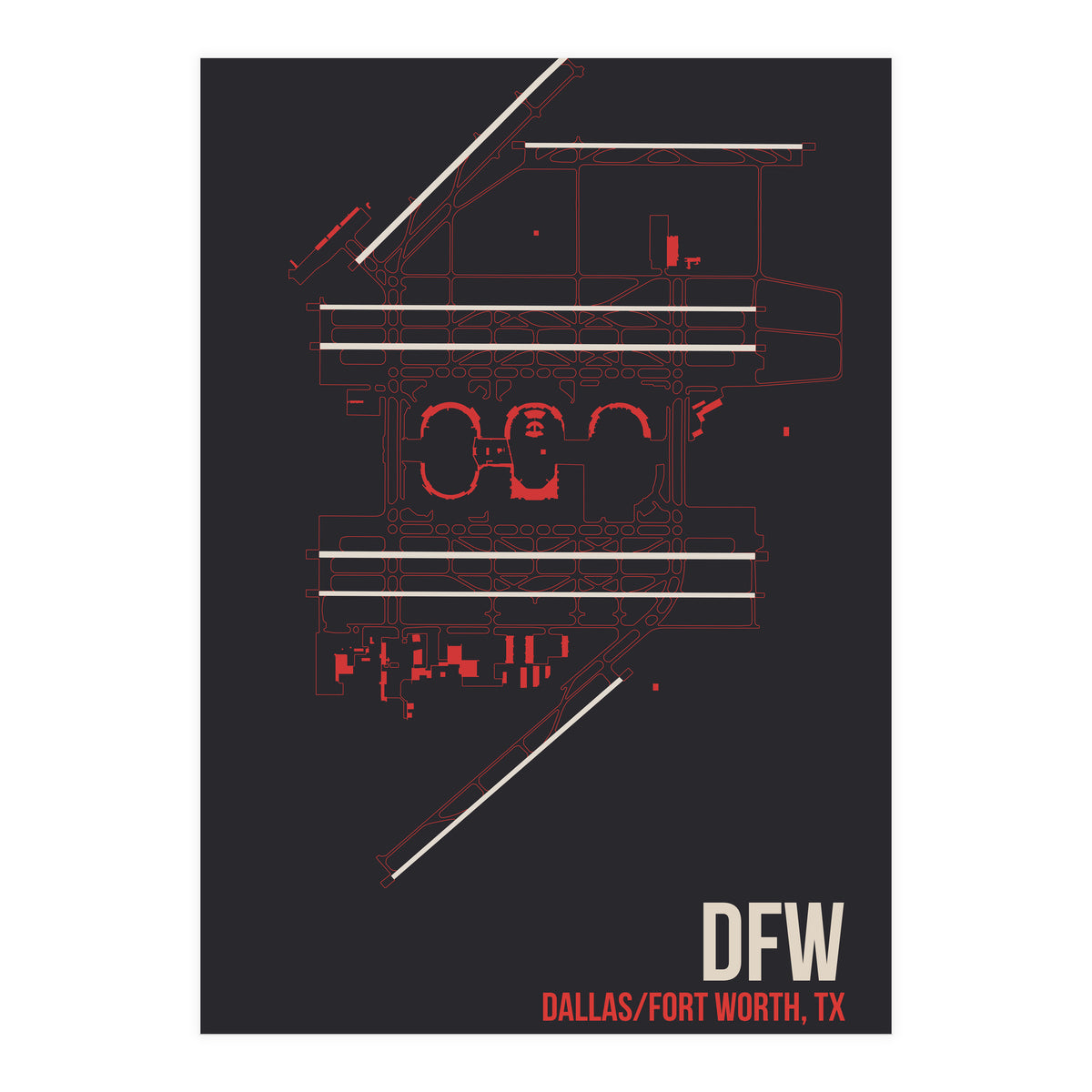 Dallas/Fort Worth Airport Layout (Print Only)