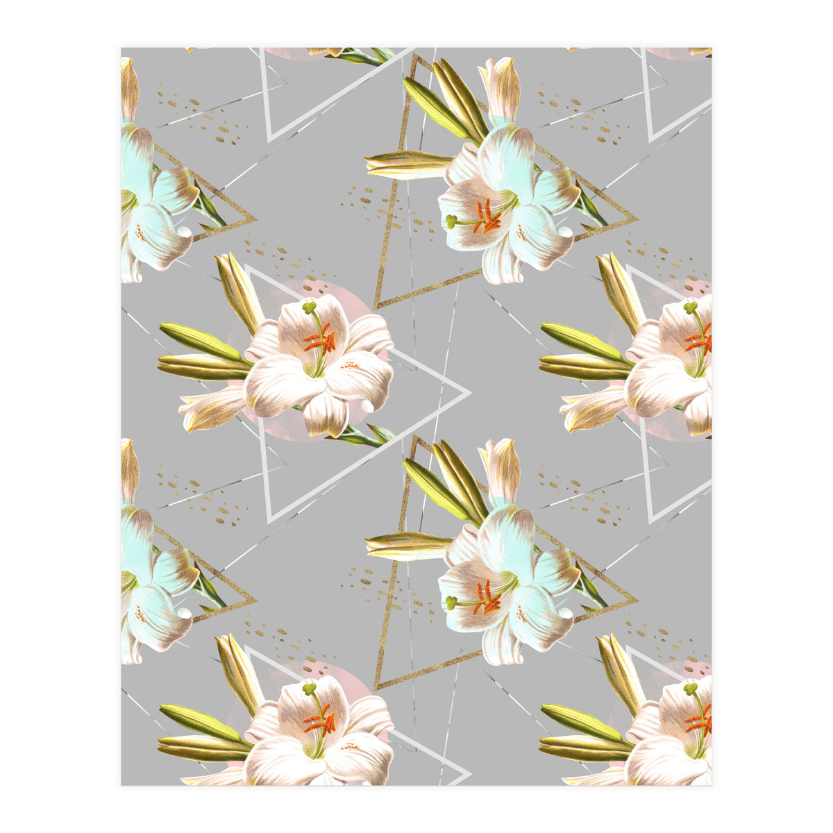 Botanical blooming with geometric 02 (Print Only)