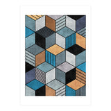 Colorful Concrete Cubes 2 - Blue, Grey, Brown (Print Only) thumbnail
