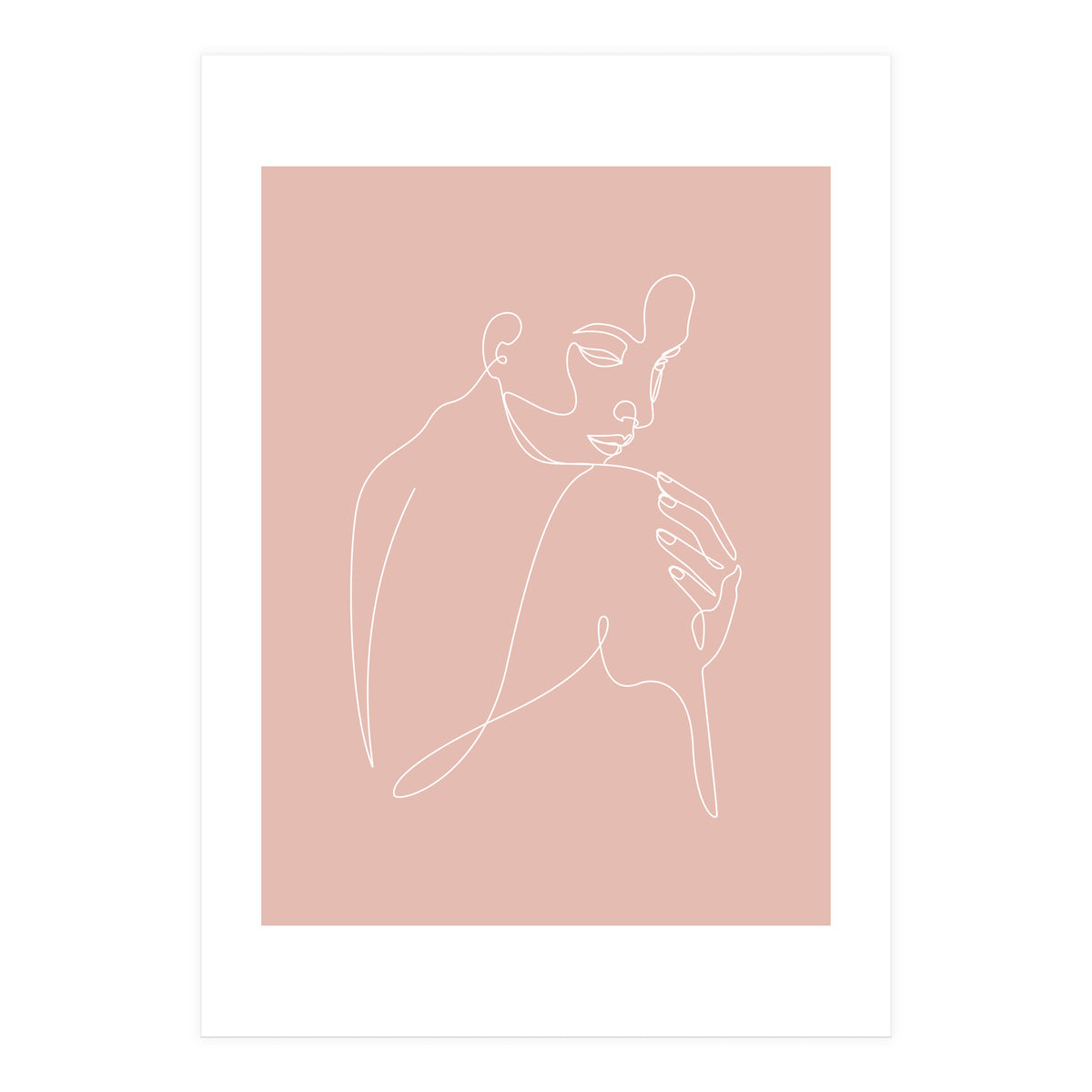 Sleep woman line pink (Print Only)
