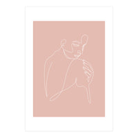 Sleep woman line pink (Print Only)