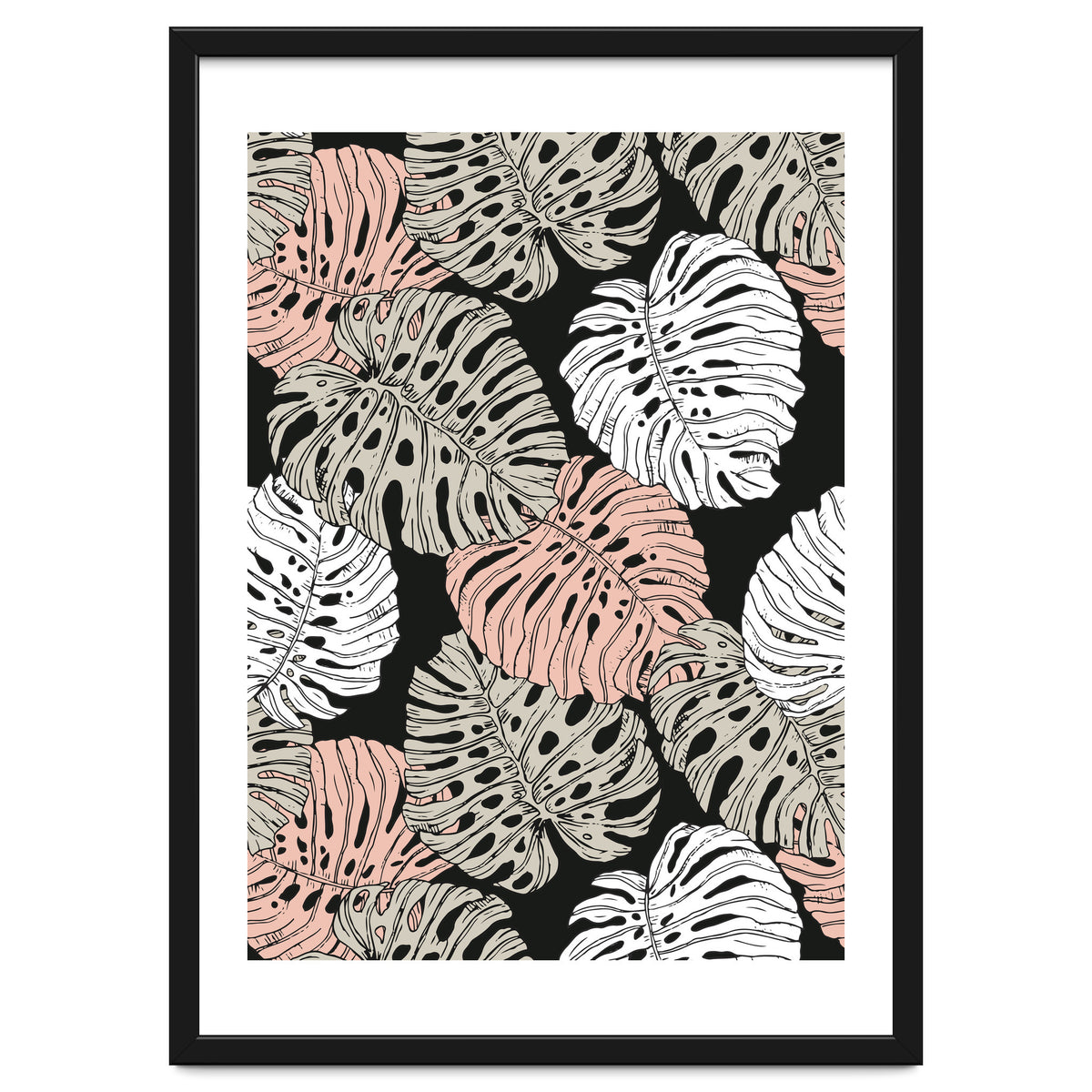 Monstera in the darkness of the jungle