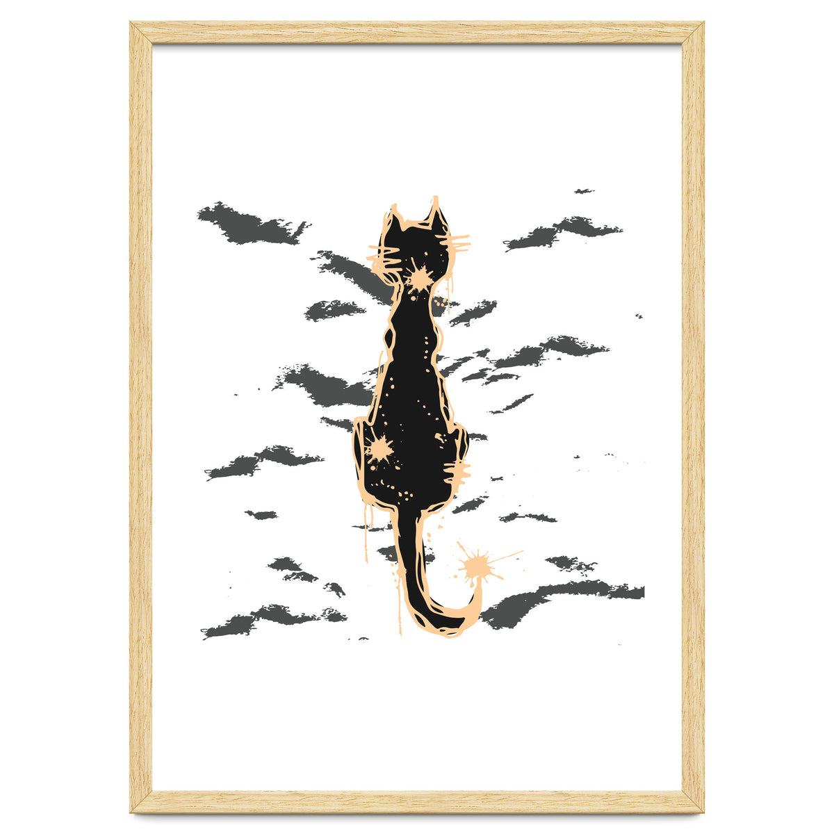 Black cat scribble sketch