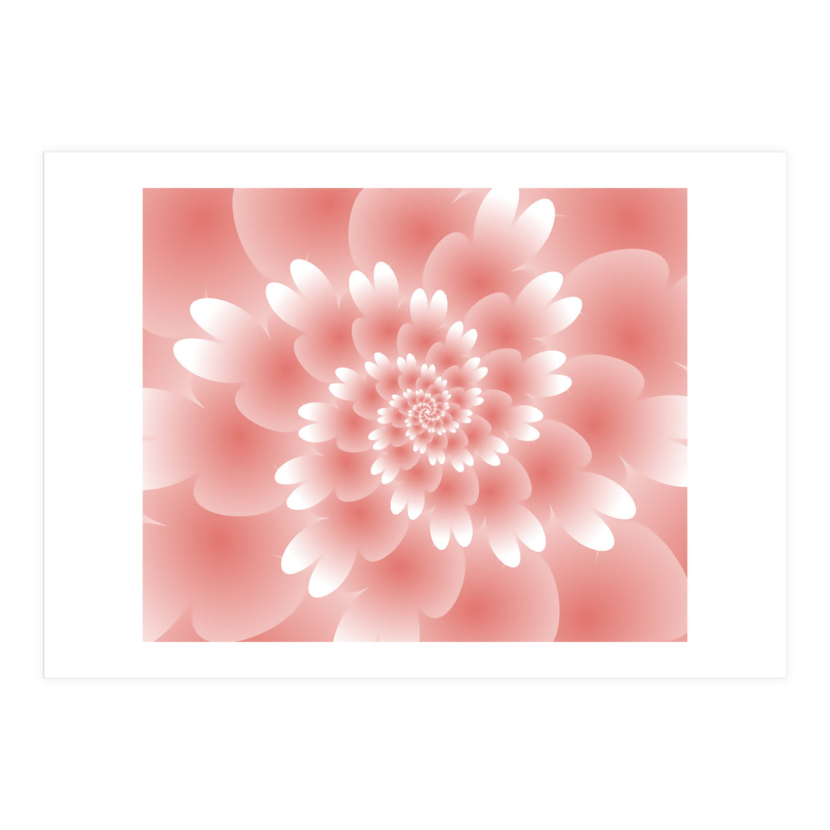 Abstract Orange Spiral Feather 3D ART (Print Only)