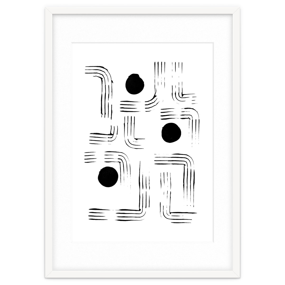 Mid-Century Modern Monochrome Print #1