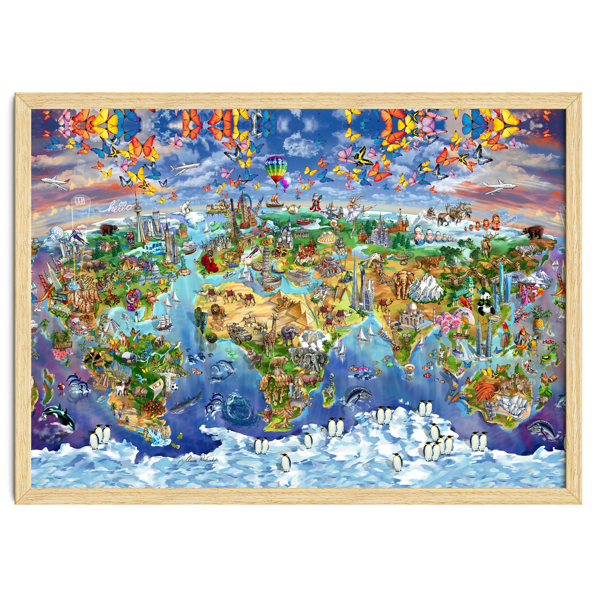 World Wonders Illustrated Map