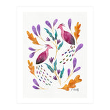 Folk Art Peacocks | Pink (Print Only) thumbnail