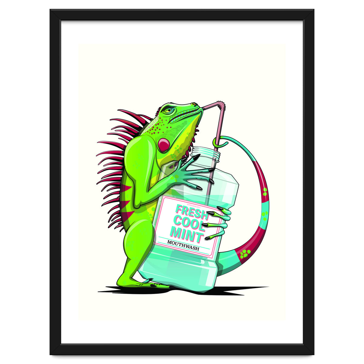 Iguana using Mouthwash, Funny bathroom humour