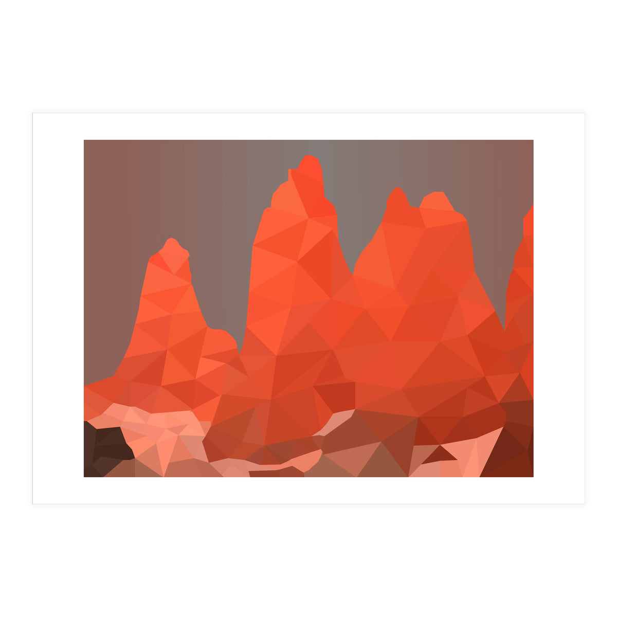 Torres Del Paine National Park Low Poly Art (Print Only)