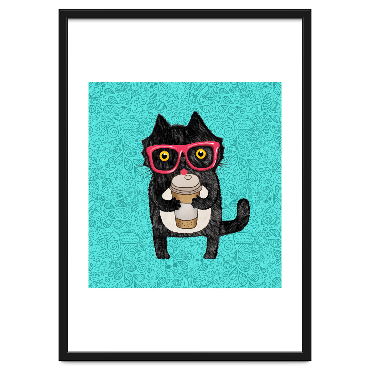 Cute Coffee cat and doodles