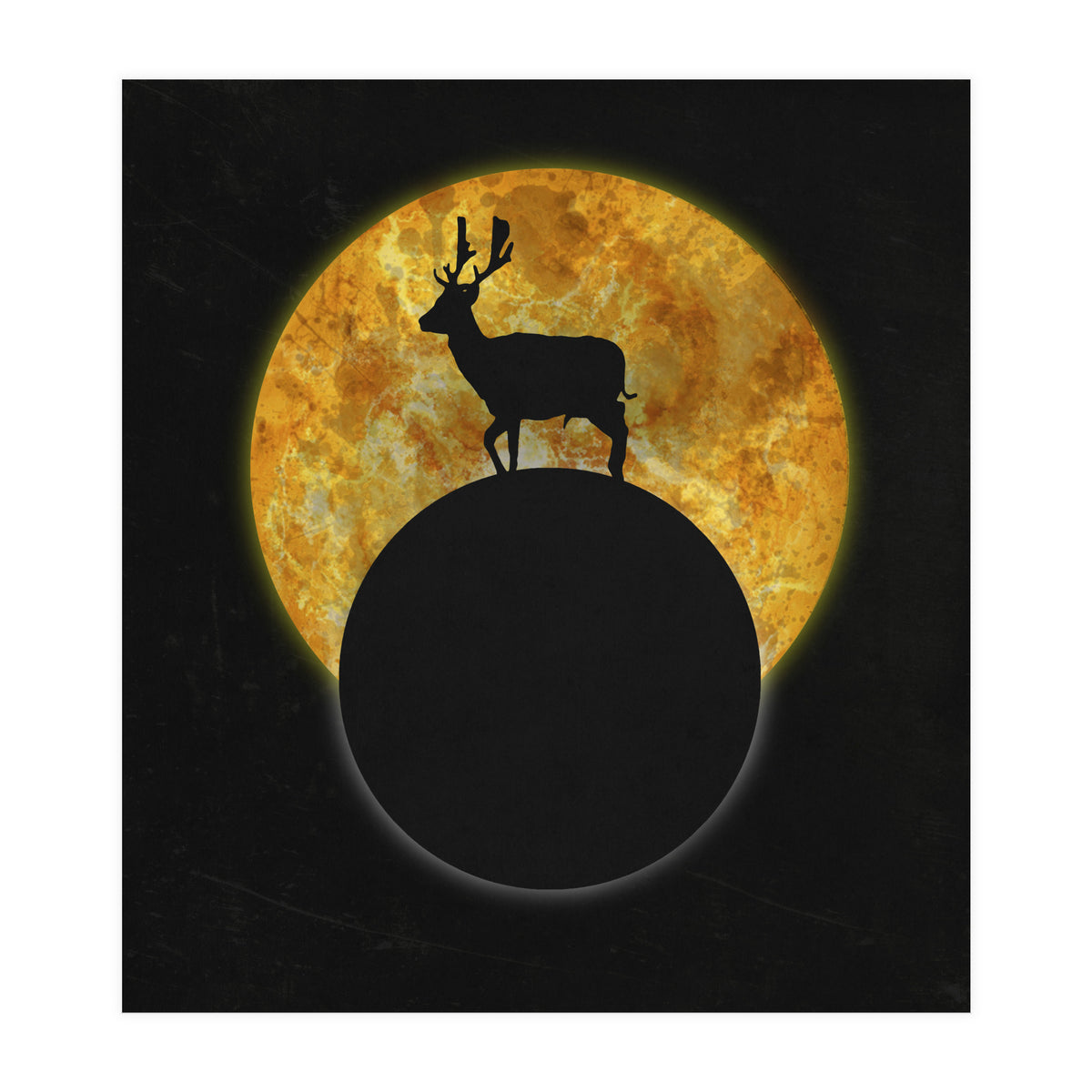 Deer On The Moon  (Print Only)