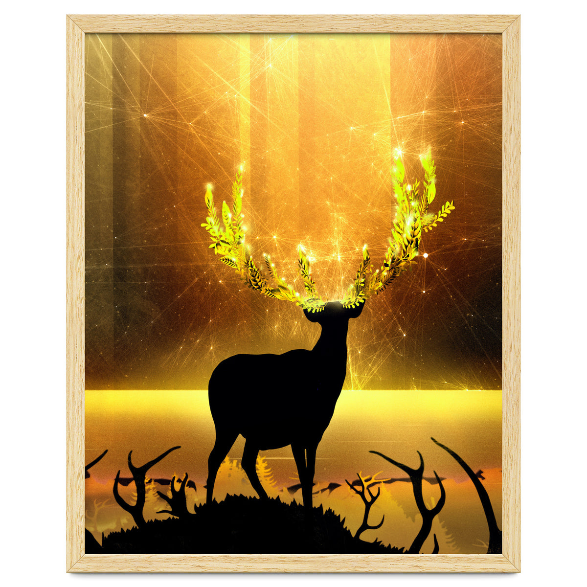 Greenery Deer Golden Sun