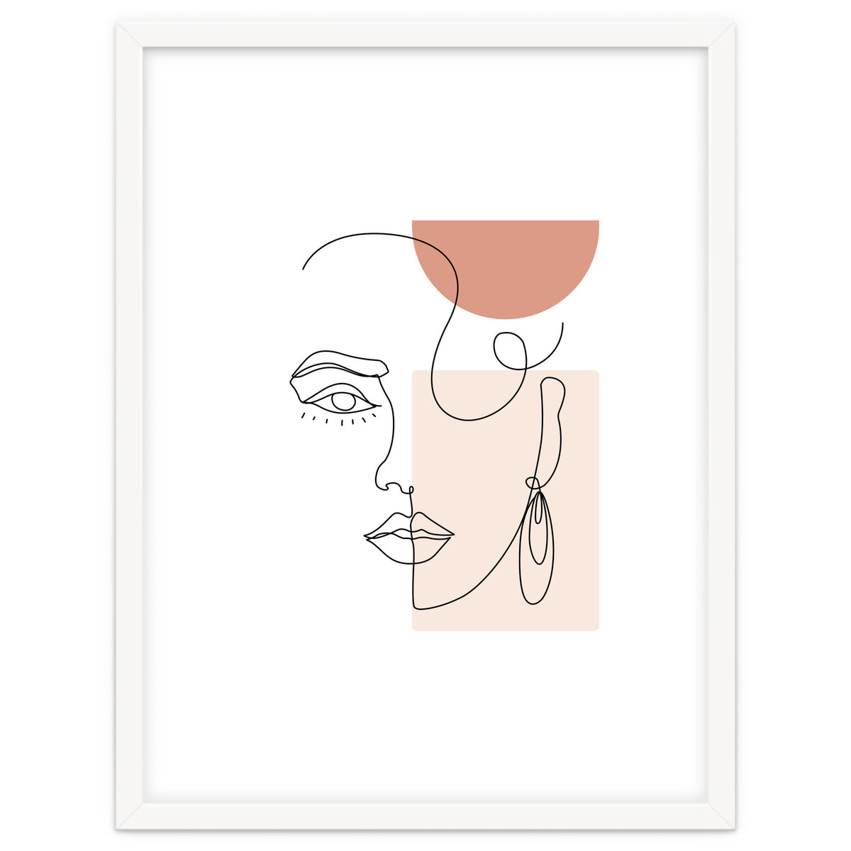 minimal woman face line art