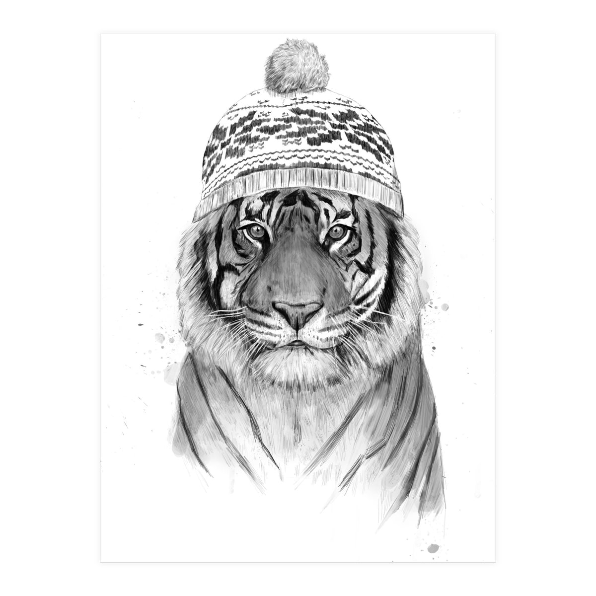 Siberian tiger (bw) (Print Only)