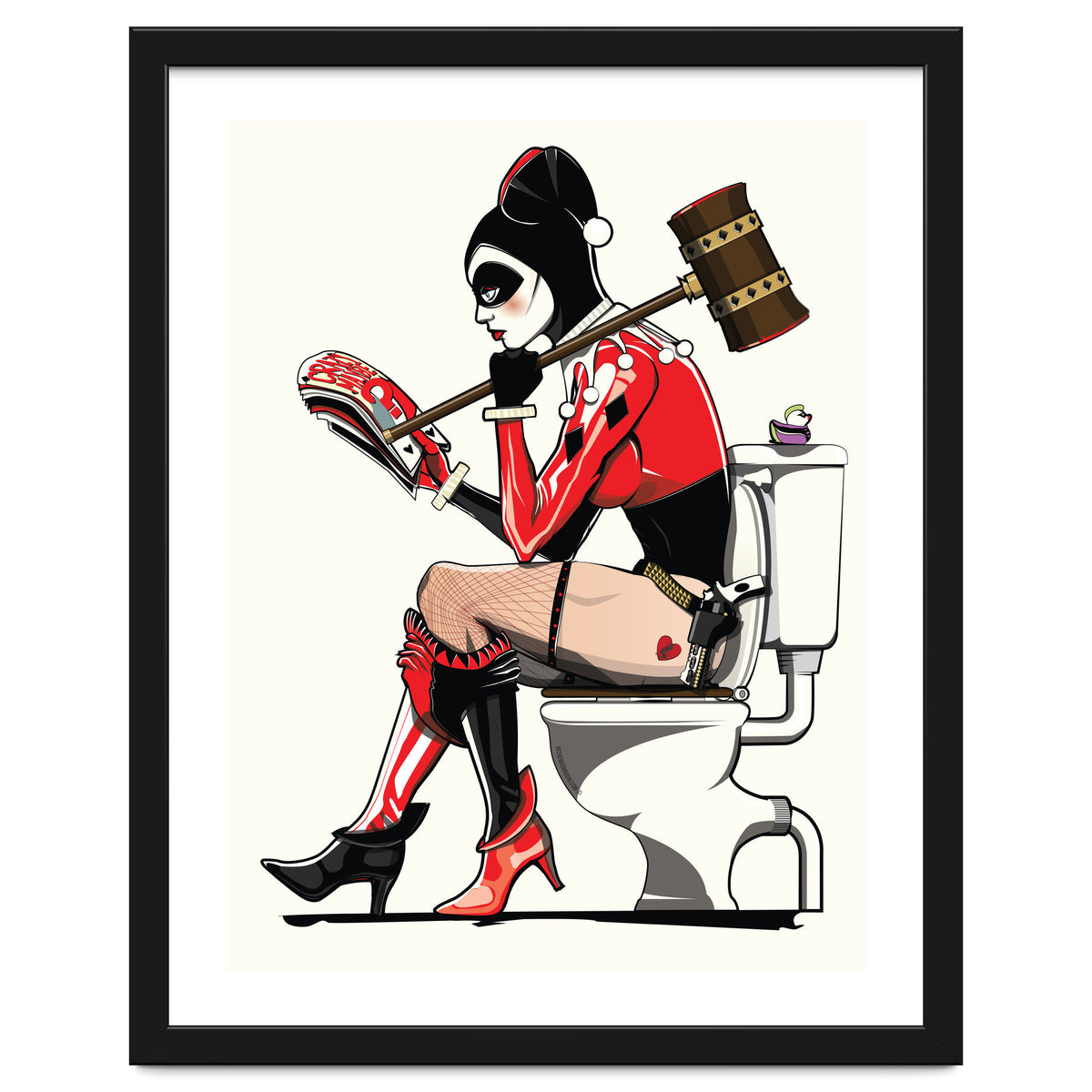 Harley Quinn on the Toilet, funny Bathroom Humour
