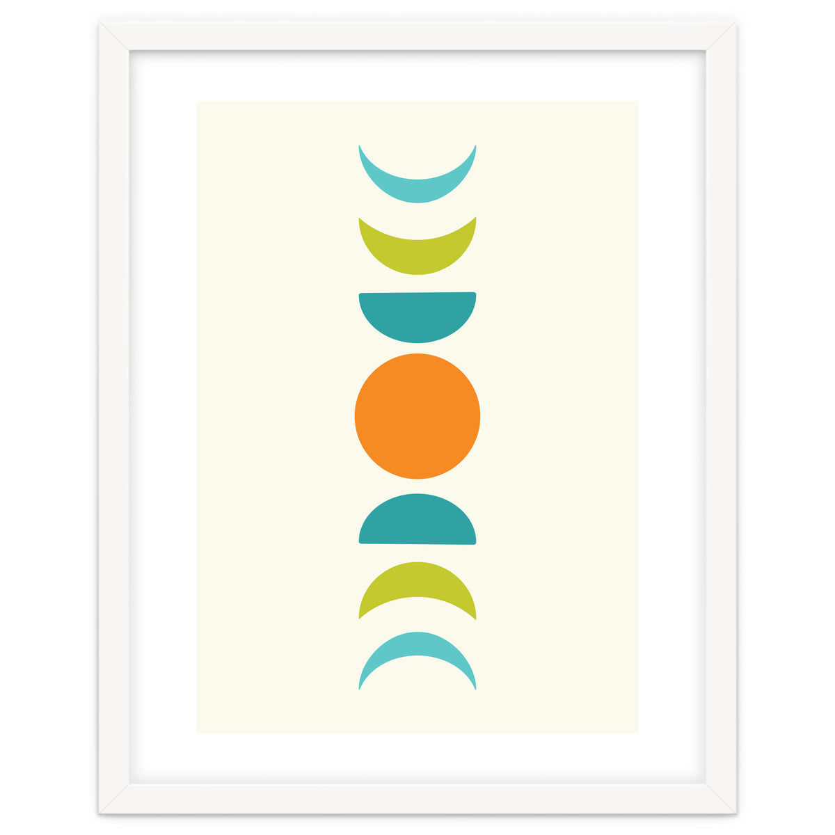 Abstract Moons Teal and Orange