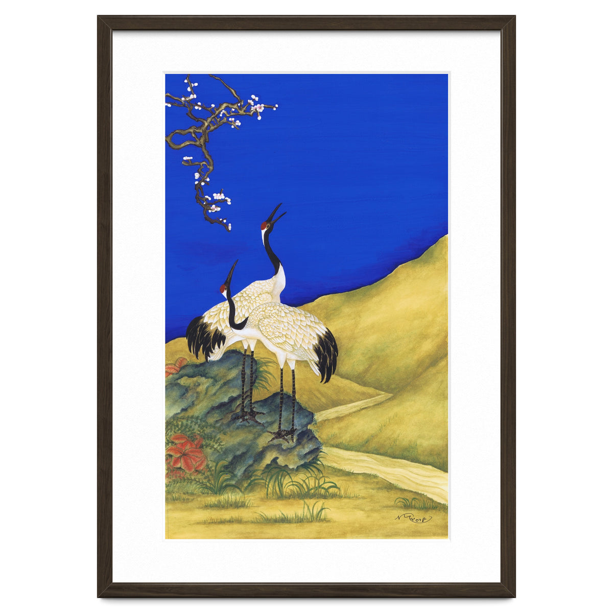 Cranes Under A Cobalt Sky 4