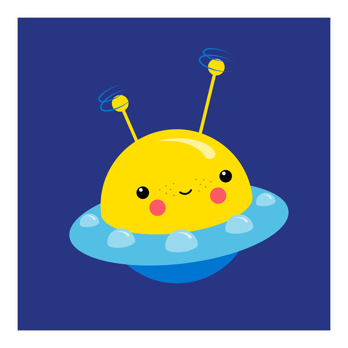 Nursery Picture Kawaii UFO (Print Only)