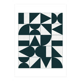 My Favorite Geometric Patterns No.17 - Green Tinted Navy Blue (Print Only) thumbnail
