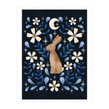 Floral Folk Art Hare (Print Only) thumbnail