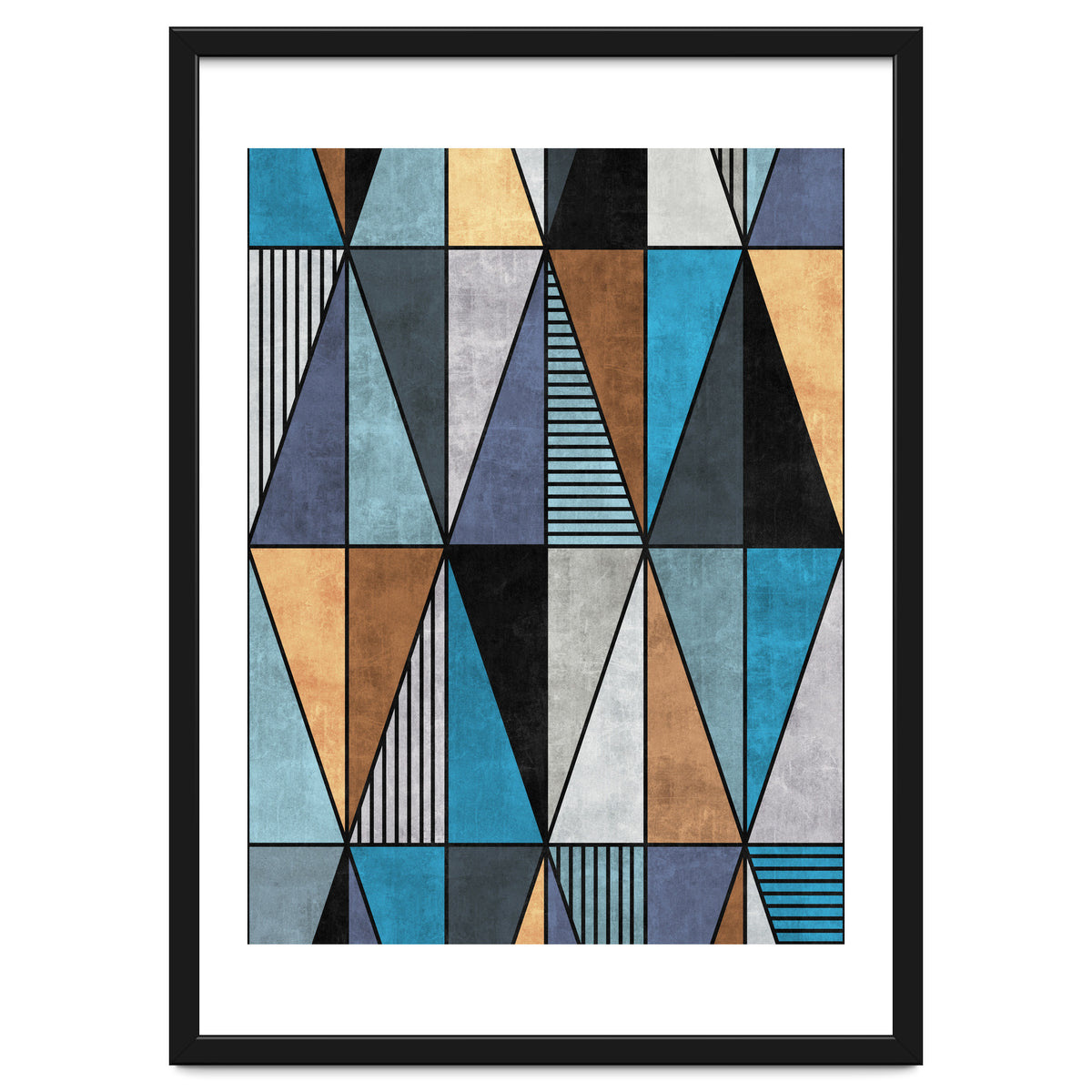 Colorful Concrete Triangles - Blue, Grey, Brown