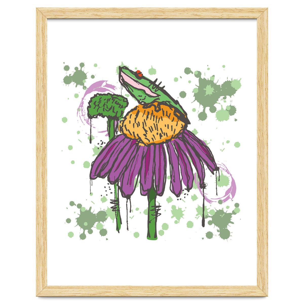 Frog On Flower sketch