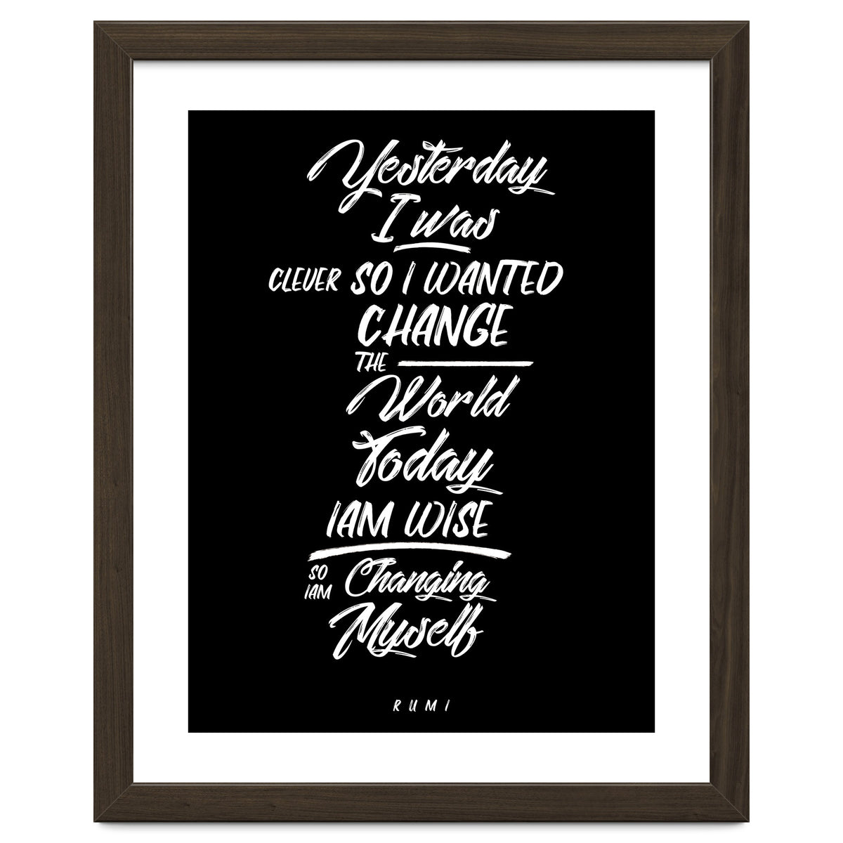 Changing Myself - Rumi Quote Typography