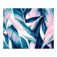 Botanical leaf pink and blue (Print Only)