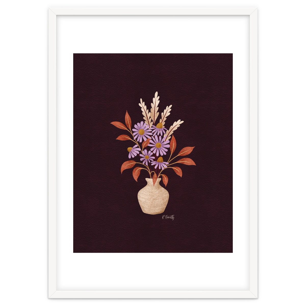 Purple Floral Vase Still Life