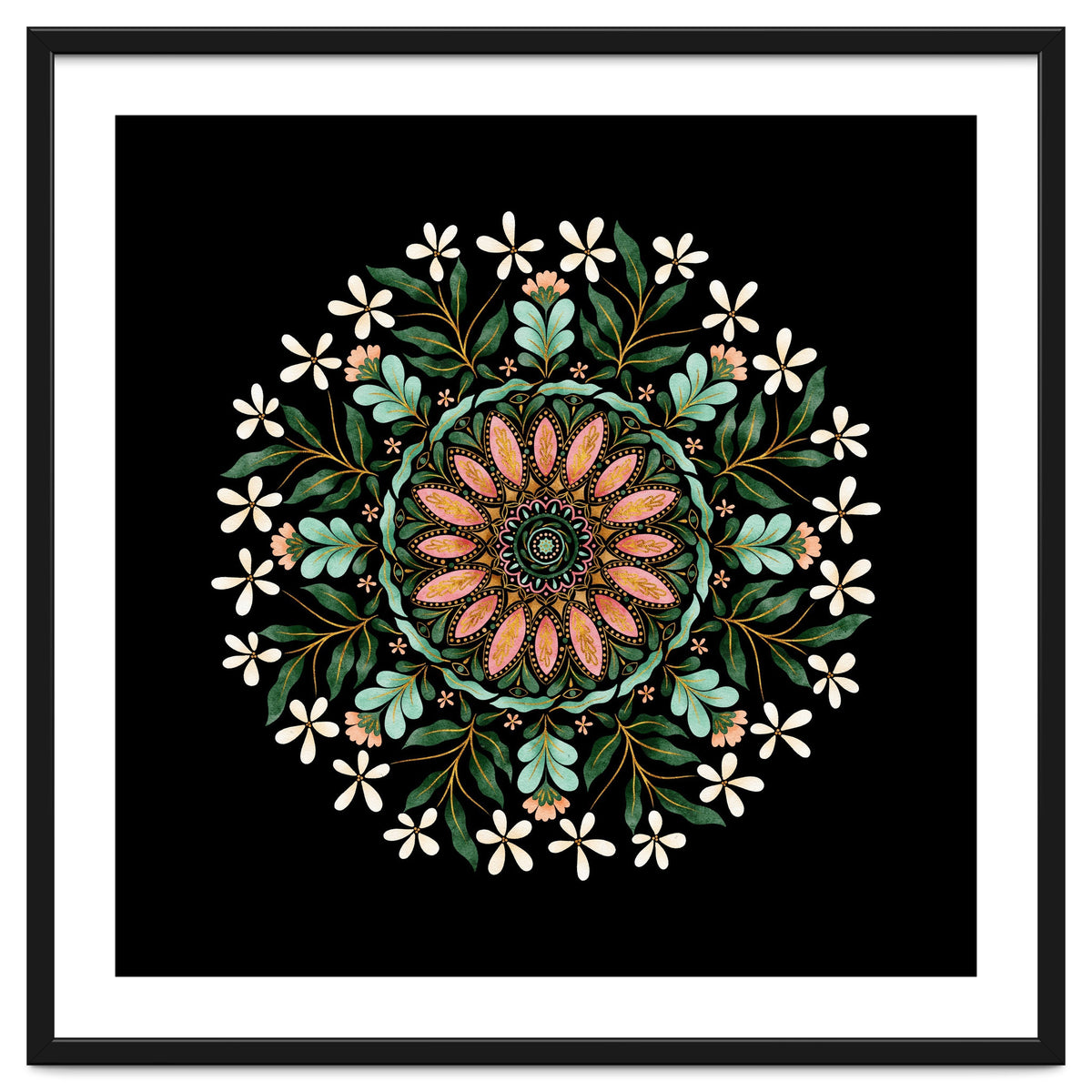 Floral Mandala | Black