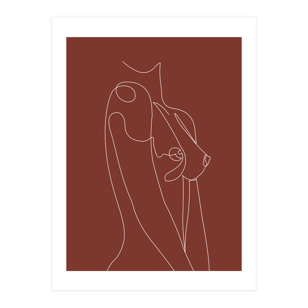 Female chest line-brown (Print Only)