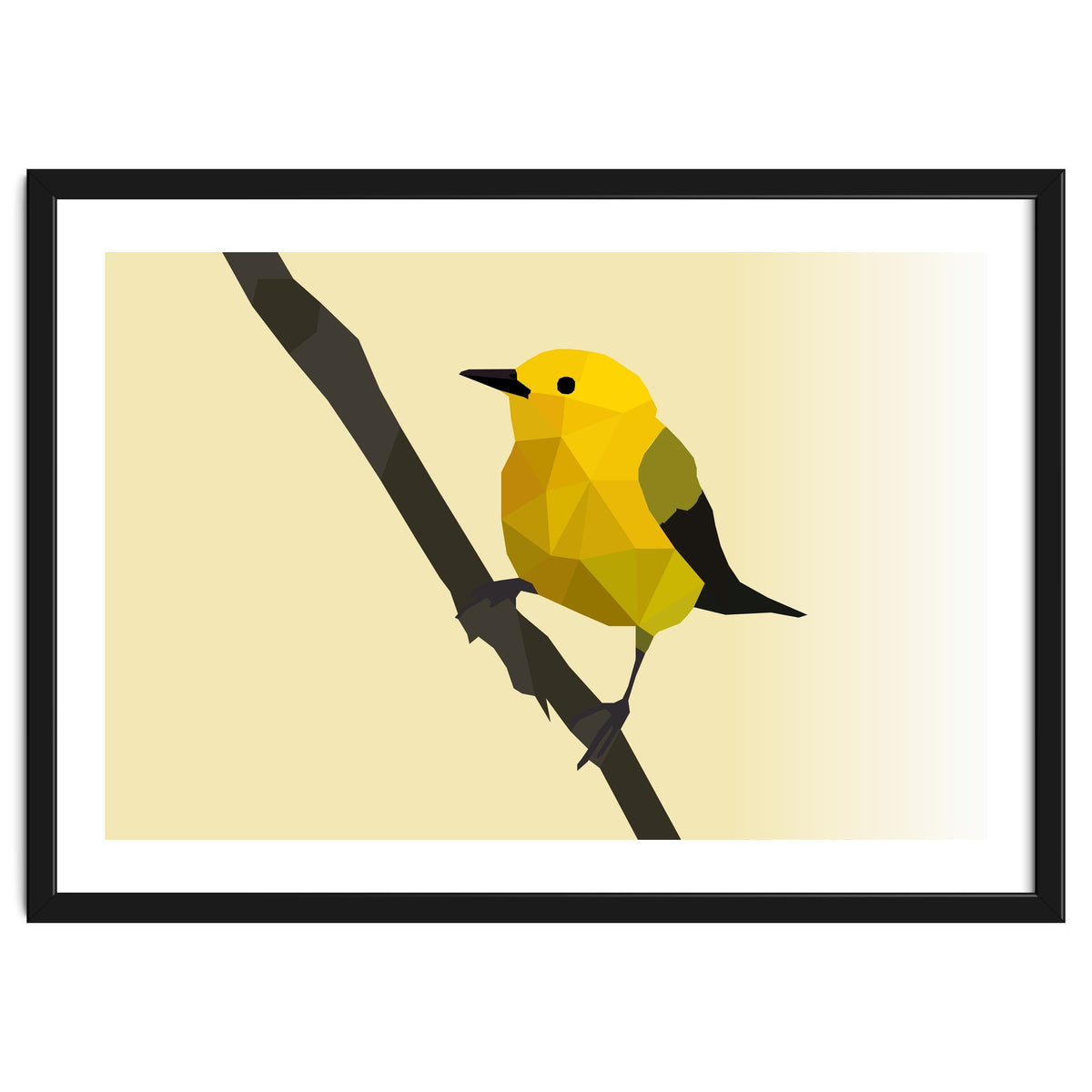 Prothonotary Warbler Low Poly Art