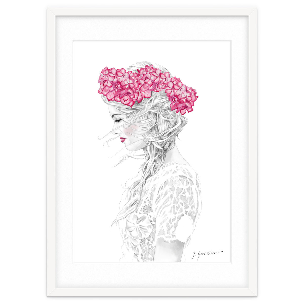 Pink Hydrangea Girl