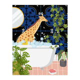 Giraffe Taking a Bubble Bath (Print Only) thumbnail