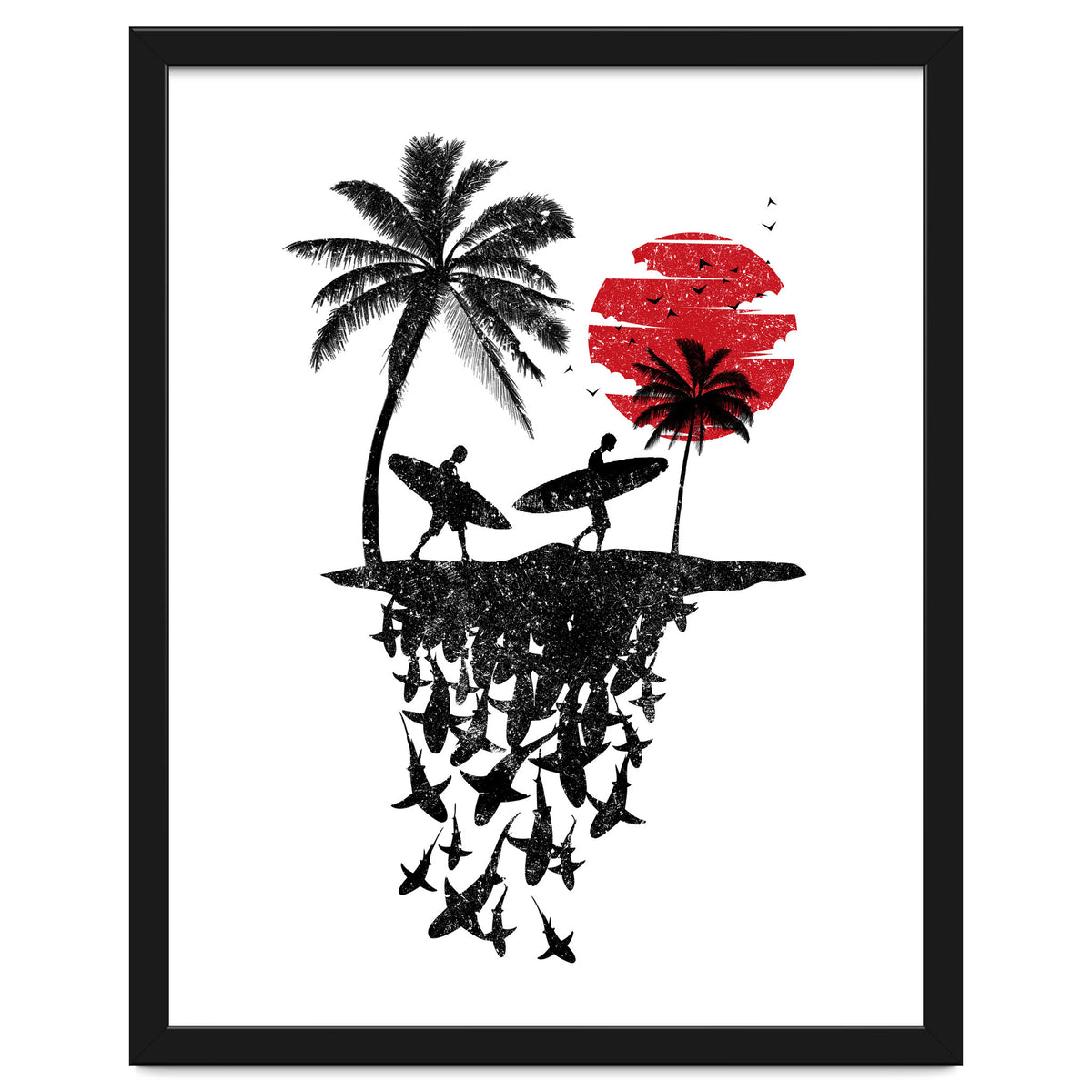 Surfer island sharks