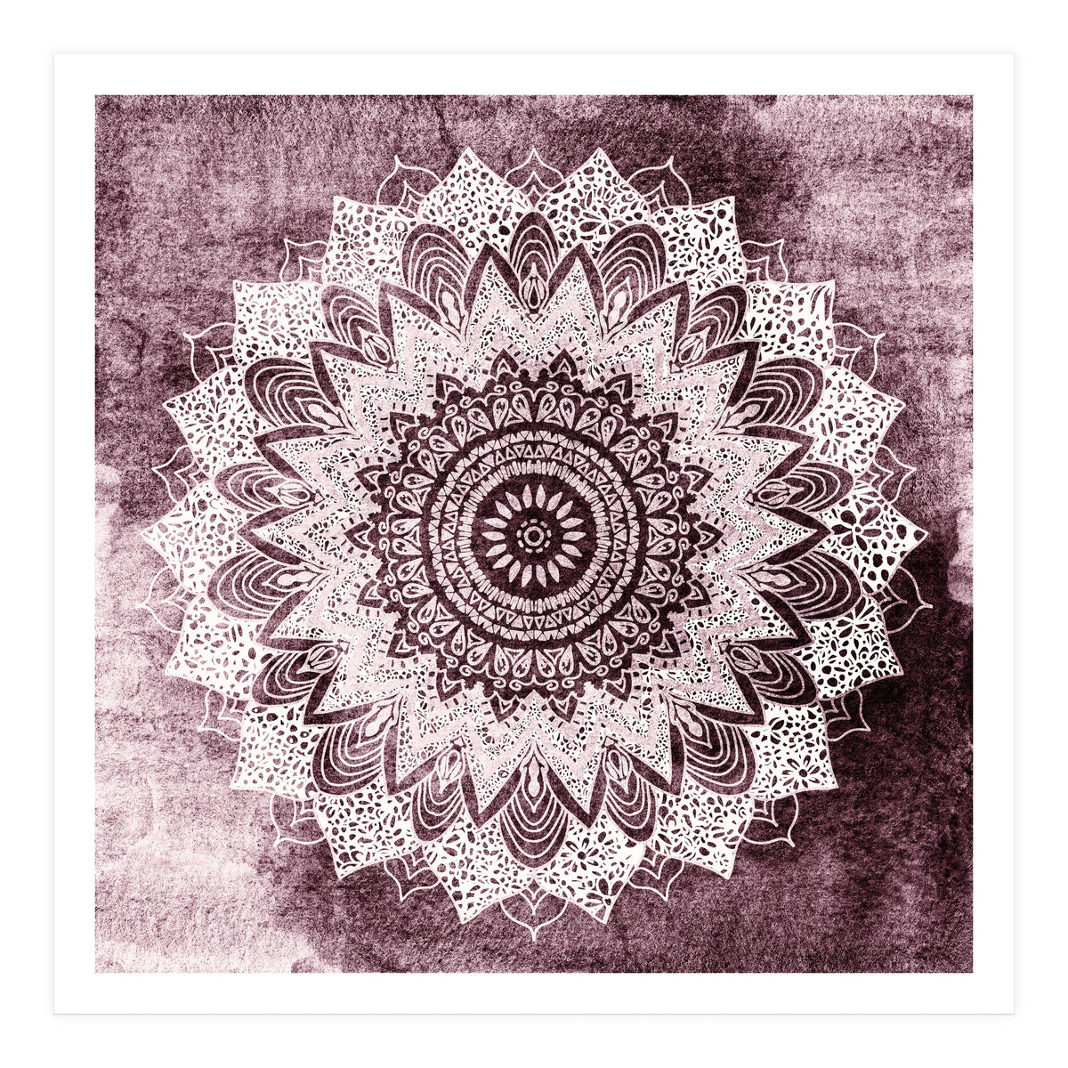Bohochic Mandala In Burgundi (Print Only)