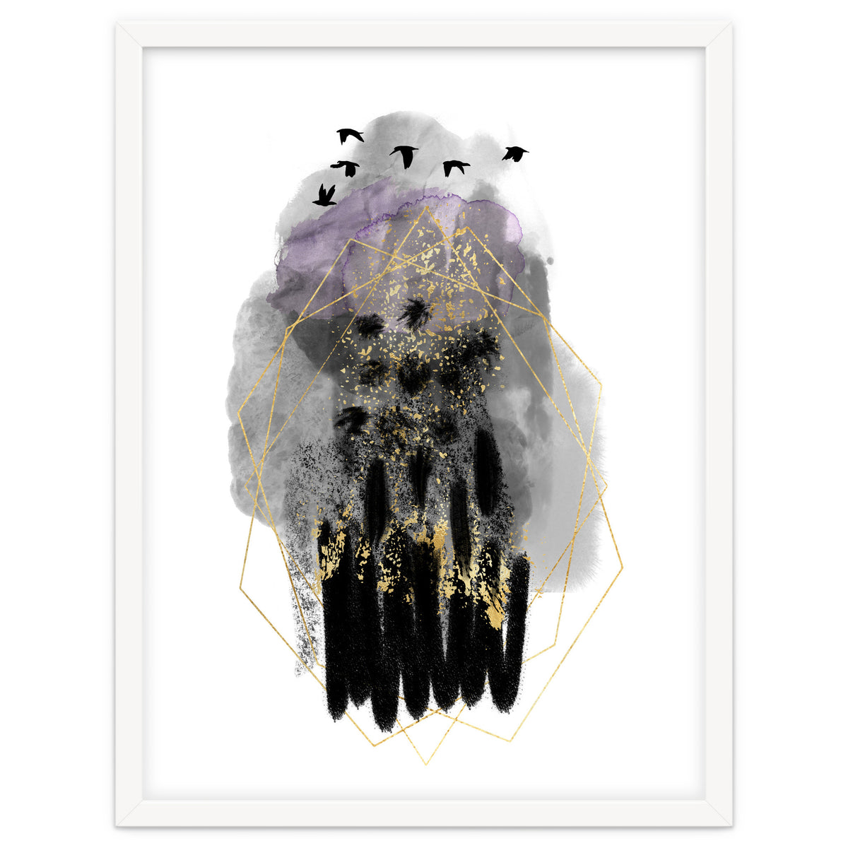 Abstract watercolour calm before the storm