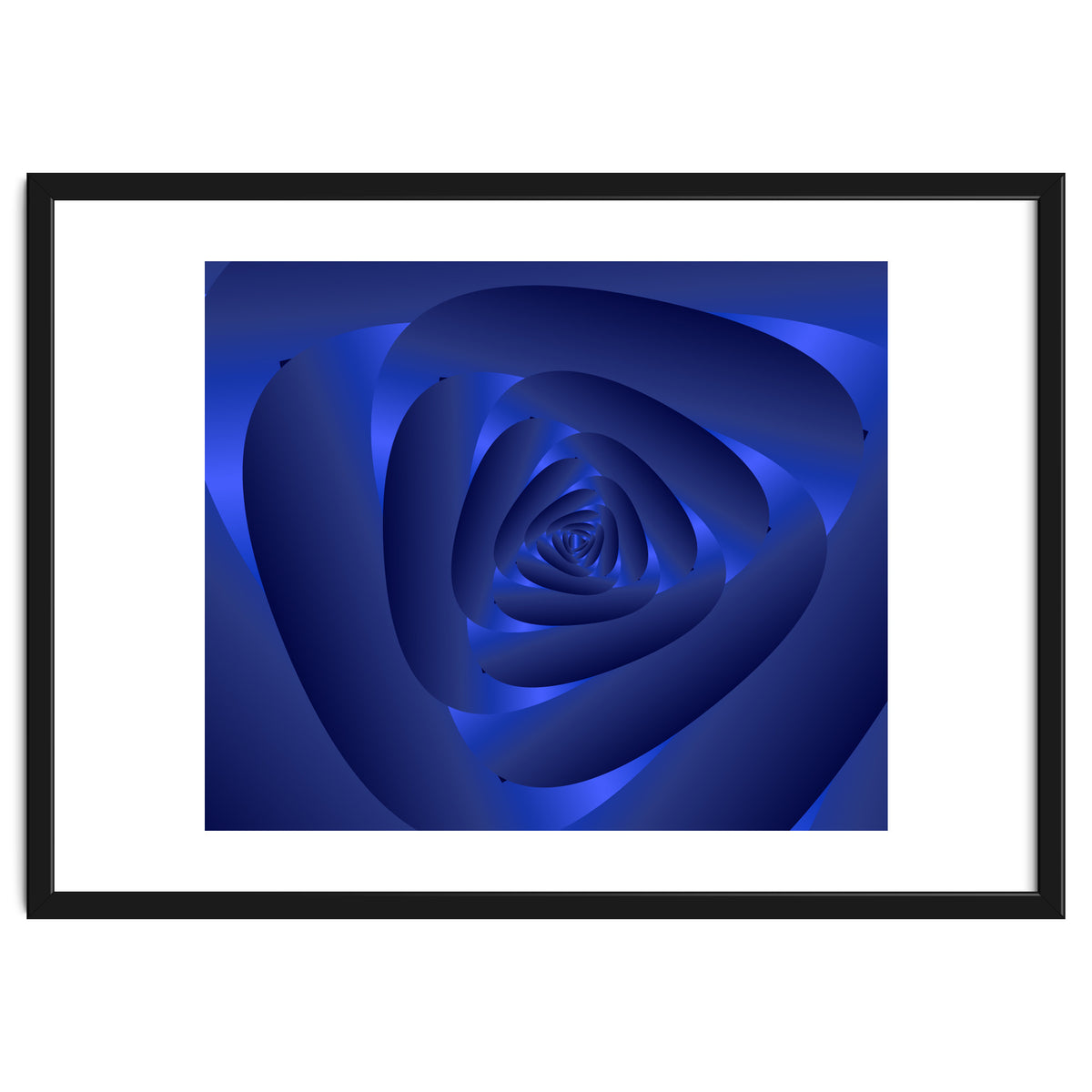 Blue Color Rose Spiral Pattern