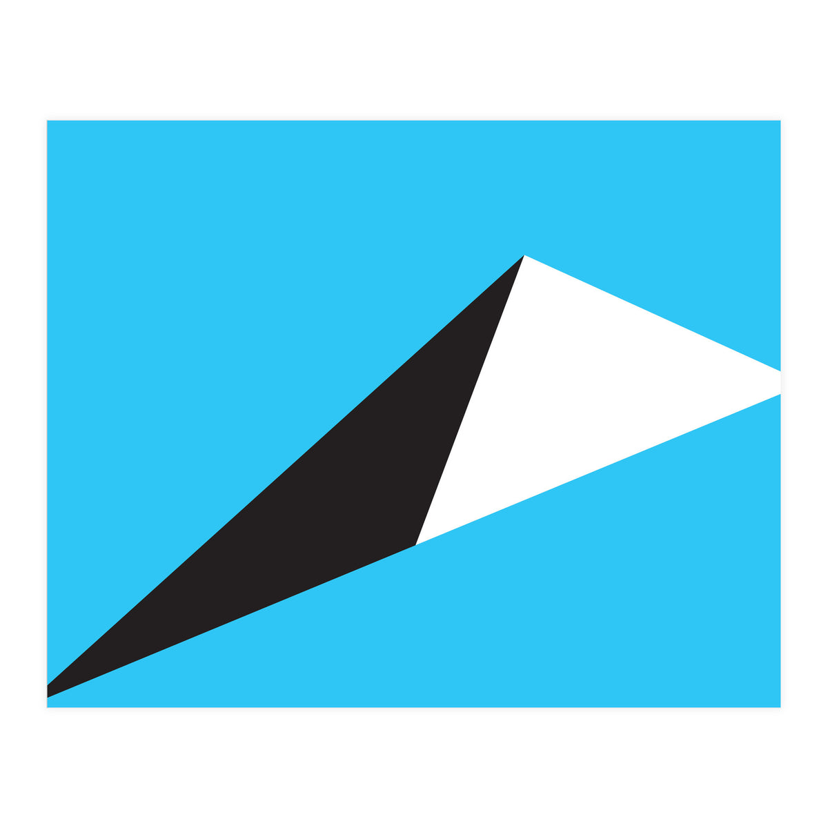 Geometric Shapes No. 70 - sky blue & black (Print Only)