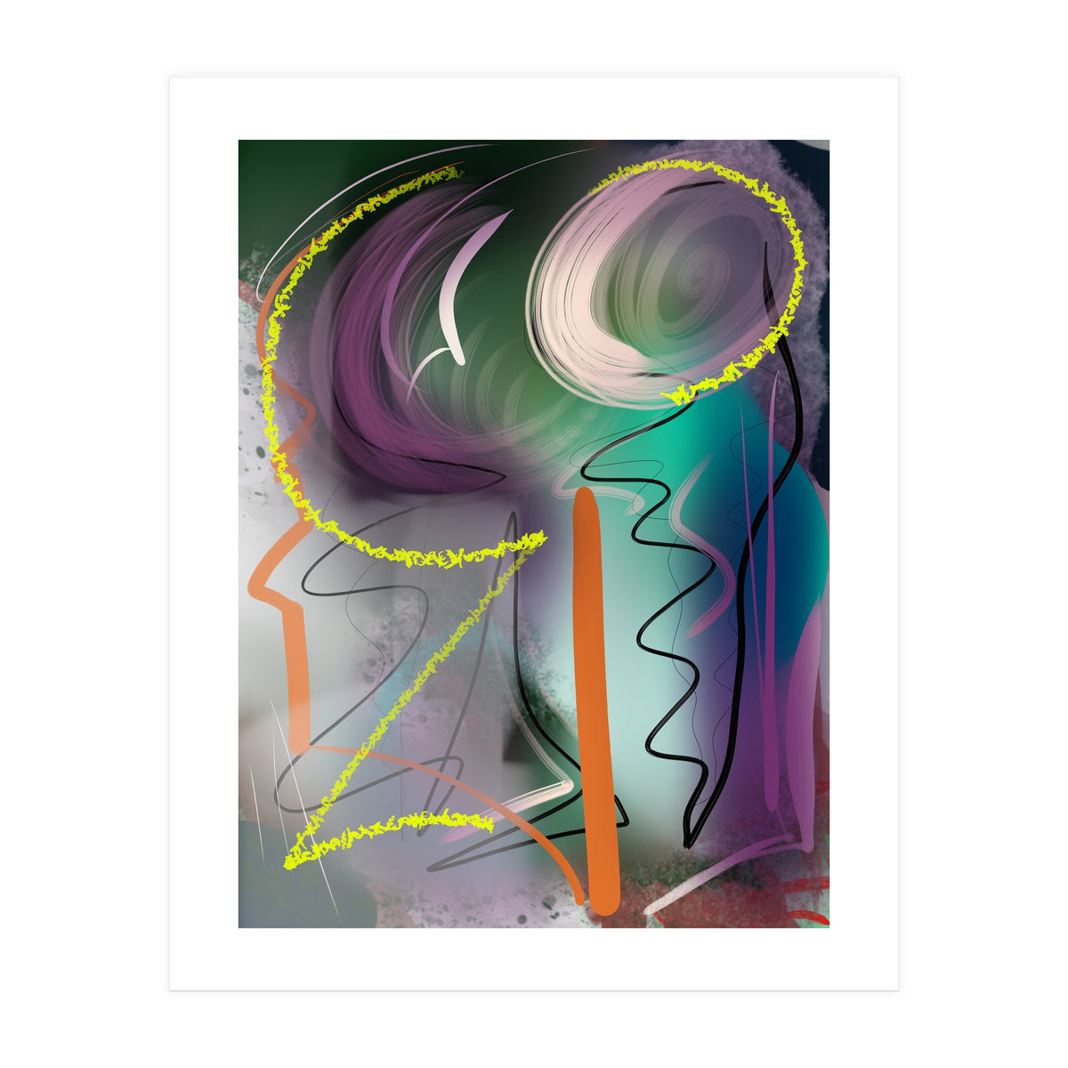 Purple With Glittering Yellow (Print Only)