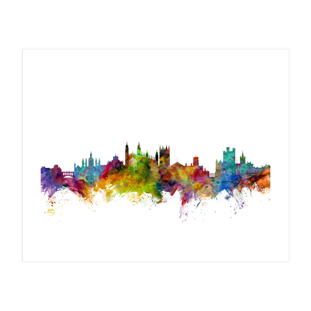 Cambridge England Skyline (Print Only)