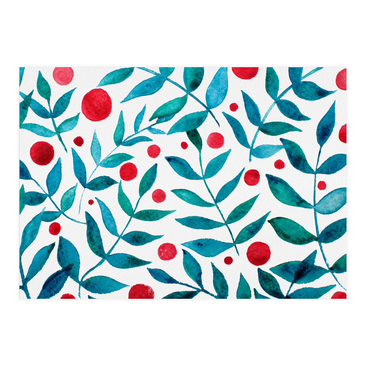 Watercolor Teal Branches (Print Only)