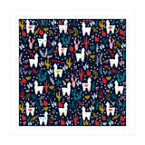 Cute Alpaca Pattern with Cacti, Stars and Crystals (Print Only) thumbnail