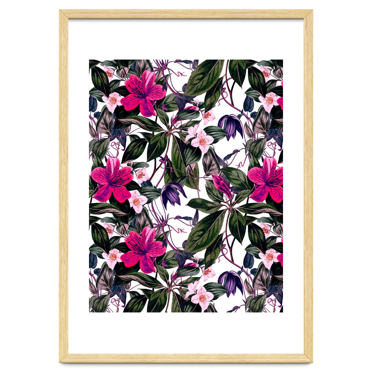 Pattern antique botanical flowers