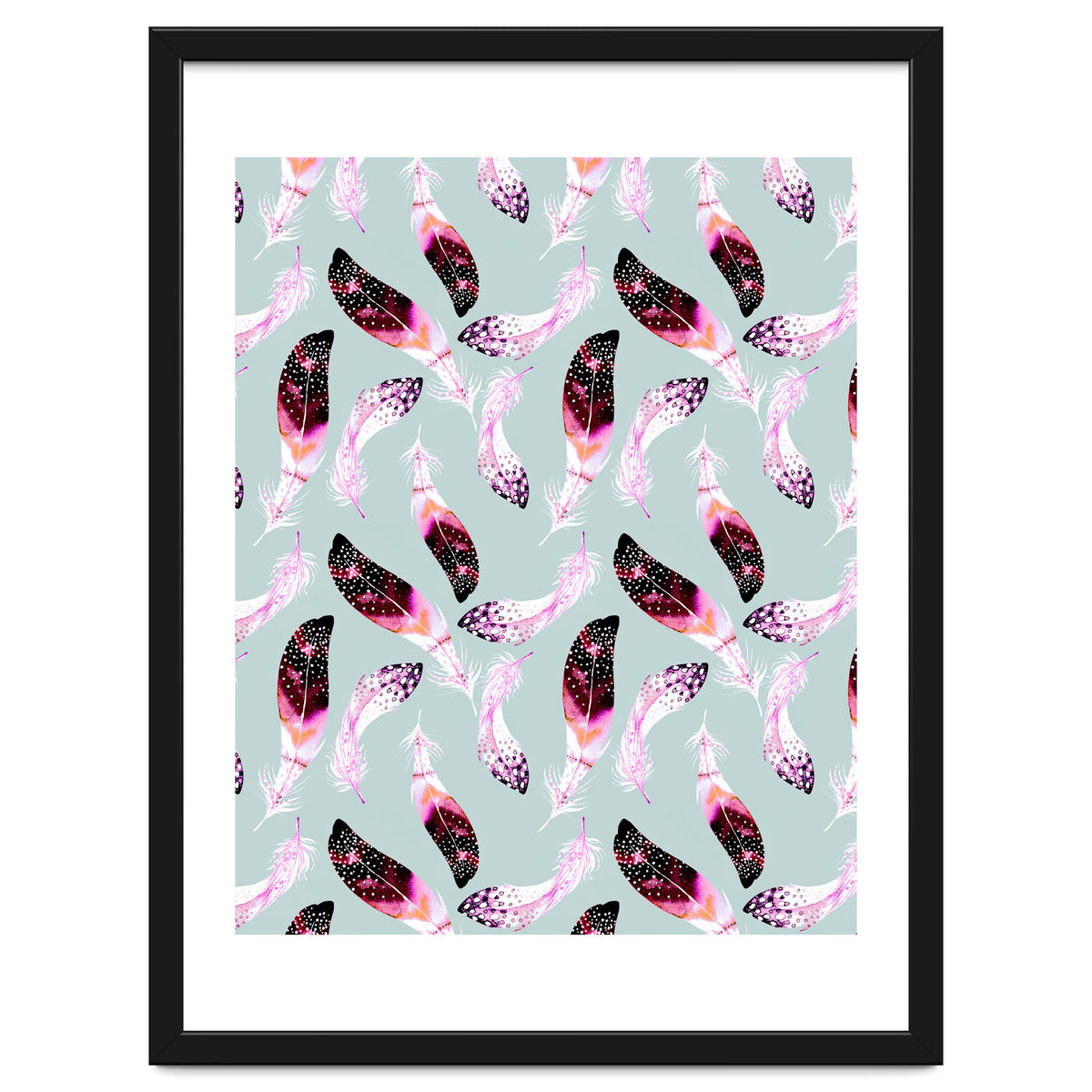 Bohemian pattern of feathers