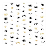 Gold and black eyes and lashes pattern (Print Only)